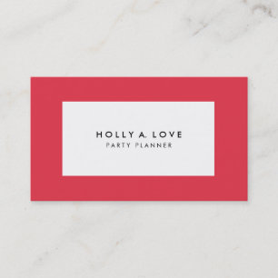 Modern #2   Red & White Border   Customisable Business Card