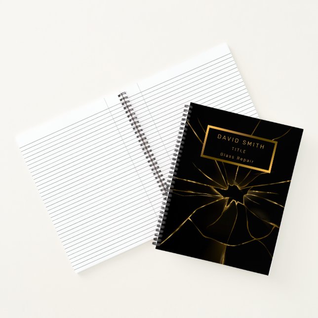 Modern 2in1 Professional Glass Business Card & Notebook (Inside)