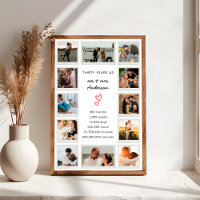 Modern 30th Anniversary Custom Photo Collage