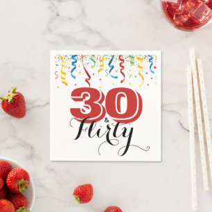 Modern 30th Birthday 30 & FLIRTY Fun Napkin