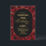 Modern 30th Birthday Elegant Black Red Floral Invitation<br><div class="desc">Modern black and red with gold birthday invitation template is perfect for stylish birthday party. Elegant-minimalistic themed invite is full of fun and modern design elements,  elegant calligraphy and modern fonts. Birthdays are special days,  and this invite can help it make a memorable for friends.</div>