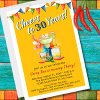 Modern 30th Birthday Fiesta Cheers to 30 Years 