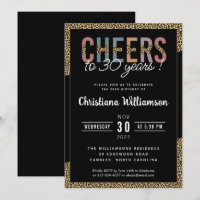 Modern 30th Birthday Party Leopard Print Elegant