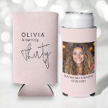 Modern 30th Thirty Photo Birthday Party Can Cooler<br><div class="desc">Celebrate the big 3-0 in style with this Modern 30th Thirty Photo Birthday Party Can Cooler! Featuring a sleek and contemporary design, this customisable can cooler allows you to showcase your favourite photo, adding a personal and fun touch to your milestone celebration. Perfect for keeping drinks cold while serving as...</div>