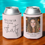 Modern 30th Thirty Photo Birthday Party Can Cooler<br><div class="desc">Celebrate the big 3-0 in style with this Modern 30th Thirty Photo Birthday Party Can Cooler! Featuring a sleek and contemporary design, this customisable can cooler allows you to showcase your favourite photo, adding a personal and fun touch to your milestone celebration. Perfect for keeping drinks cold while serving as...</div>