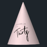 Modern 30th Thirty Thirtieth birthday Party Hat<br><div class="desc">Custom 30th birthday pink paper hats perfect for thirtieth birthday party celebrations.  Customise with your own name.  Colours can be edited in the design tool. Please use the message me button below for help with further customisation and special requests.  © Zoe Chapman Design</div>
