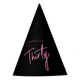 Modern 30th Thirty Thirtieth birthday Party Hat