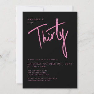 Modern 30th Thirty Thirtieth birthday party Invitation