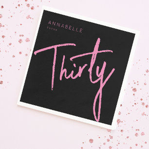 Modern 30th Thirty Thirtieth birthday party Napkin