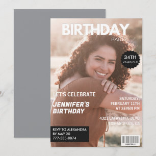 Modern 34th birthday invitations Stylish Magazine
