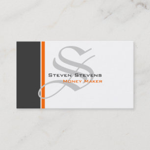 Modern 3 Colour Monogram B Business Card