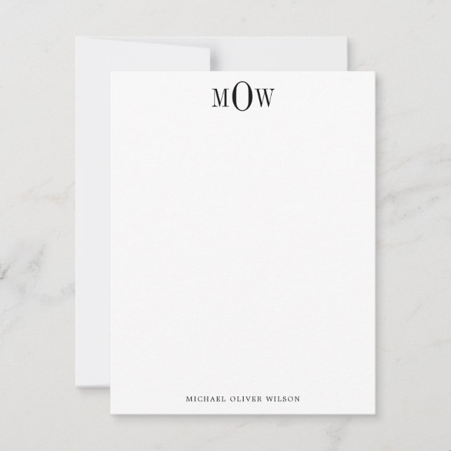 Modern 3 letter Monogram  Card (Front)