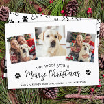 Modern 3 Pet Photo Merry Christmas Dog Lover Holiday Card<br><div class="desc">Looking for a unique way to spread holiday cheer this season? Look no further than our We Woof You a Merry Christmas pet photo holiday cards! Our "We Woof You a Merry Christmas" card is both cute and modern, featuring a fun and festive message that's sure to spread holiday cheer....</div>