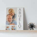 Modern 3 Photo Abuelo Plaque<br><div class="desc">A modern photo collage keepsake plaque, perfect asa gift for Fathers day, birthday, christmas or any other occassion. The photo plaque features 3 photos, a bold font in grey which reads 'ABUELO' and 'EST: 20XX.</div>