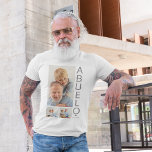 Modern 3 Photo Abuelo T-Shirt<br><div class="desc">A modern photo collage keepsake tshirt,  perfect asa gift for Fathers day,  birthday,  christmas or any other occassion. The photo tshirt features 3 photos,  a bold font in grey which reads 'ABUELO' and 'EST: 20XX.</div>