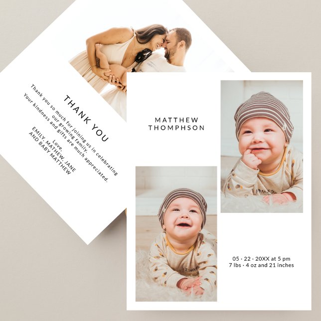 Modern 3 Photo Baby Shower Thank You (Creator Uploaded)