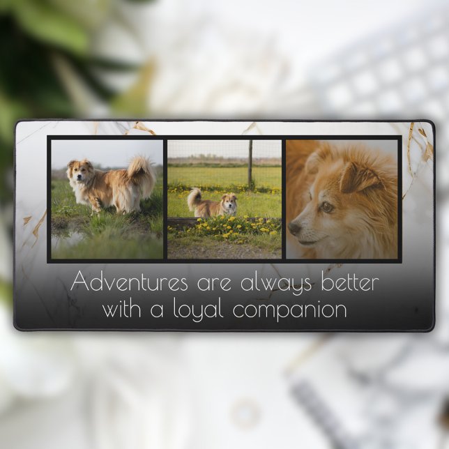 Modern 3 Photo Collage  Desk Mat (Creator Uploaded)