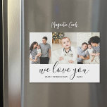Modern 3 Photo Collage Father's Day Magnetic Card<br><div class="desc">Affordable custom printed Father's Day card magnets personalized with your photos and text. This modern minimalist design features a photo collage with 3 photos and chic script text that reads "We Love You - Happy Father's Day Dada" or you can customize it with your own special message. Use the design...</div>