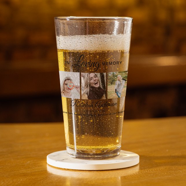 Modern 3 Photo Collage Memorial Glass (Creator Uploaded)