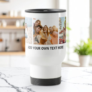 Modern 3 Photo Collage Travel Mug