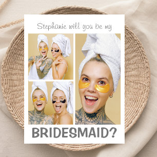 Modern 3 Photo Collage   Will You Be My Bridesmaid