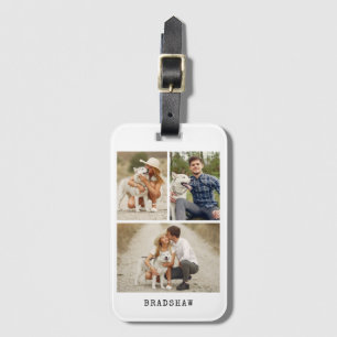 Modern 3 Photo Gallery Luggage Tag