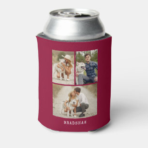 Modern 3 Photo Gallery Personalised Can Cooler