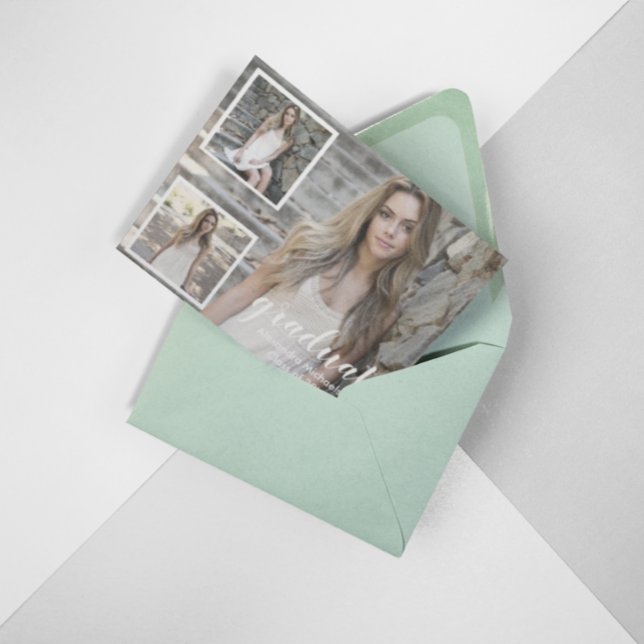 Modern 3 Photo Graduation Announcement (Creator Uploaded)