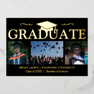 Modern 3 Photo Graduation Announcement