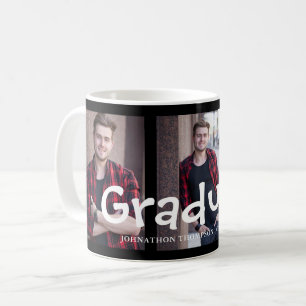 Modern 3 Photo Graduation  Coffee Mug