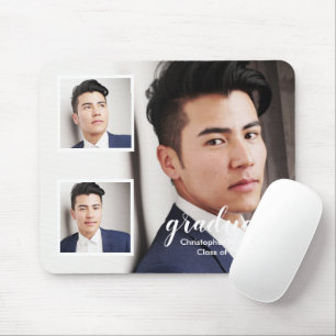 Modern 3 Photo Graduation Mouse Pad
