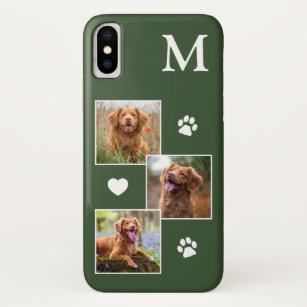 Modern 3 Photo Green Pet Dog Case-Mate iPhone Case