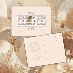 Modern 3 Photo Grid Moms day Keepsake Postcard