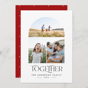 Modern 3 photo red arch together typography