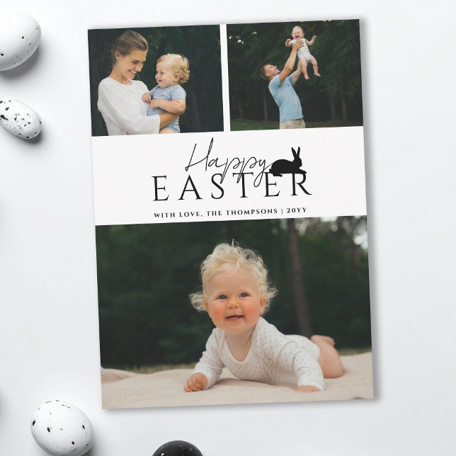 Modern 3 Photo Template And Bunny Minimal Easter (Creator Uploaded)