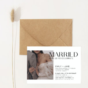 Modern 3 Photo Wedding Announcement Party