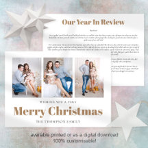 Modern 3 Photos Family Newsletter Christmas
