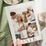 Modern 3 Photos Wedding Save the Date<br><div class="desc">Modern 3 Photos Wedding Save the Date Foil Holiday Card</div>