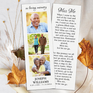 Modern 3 Picture Memorial Funeral Prayer Bookmark