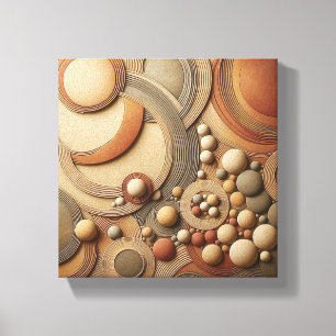 Modern 3D Abstract Geometric Art - Layered Concent Canvas Print