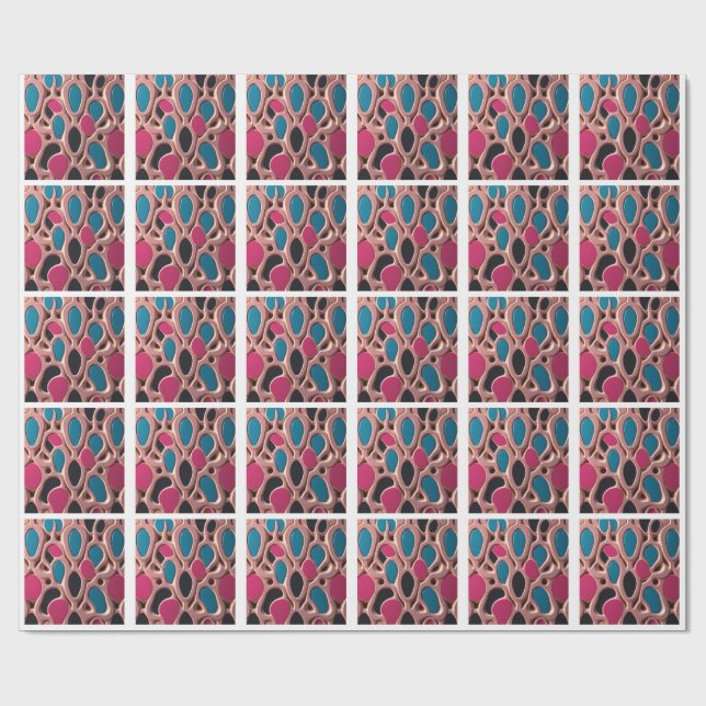 Modern 3D Abstract Liquid Shapes Gift Wrapping Pap Paper (Flat)