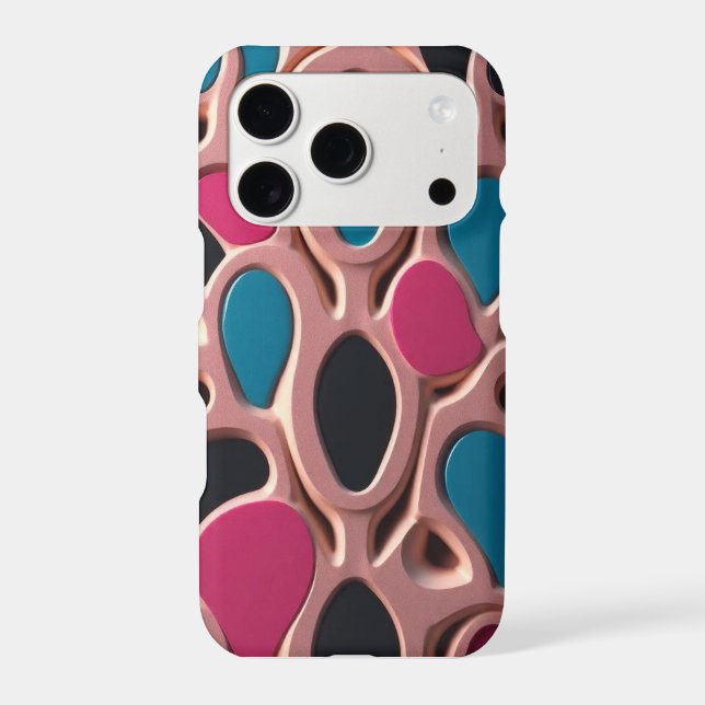 Modern 3D Abstract Liquid Shapes iPhone Case - Pin (Back)