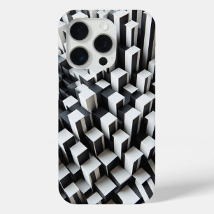 Modern 3D Black & White Geometric Phone Case 