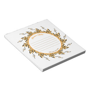 Modern 3D Blush Orange Floral Mandala Doodle  Notepad