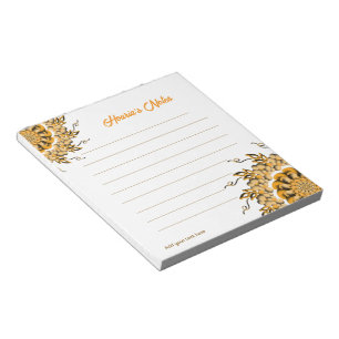 Modern 3D Blush Orange Floral Mandala Doodle Notepad