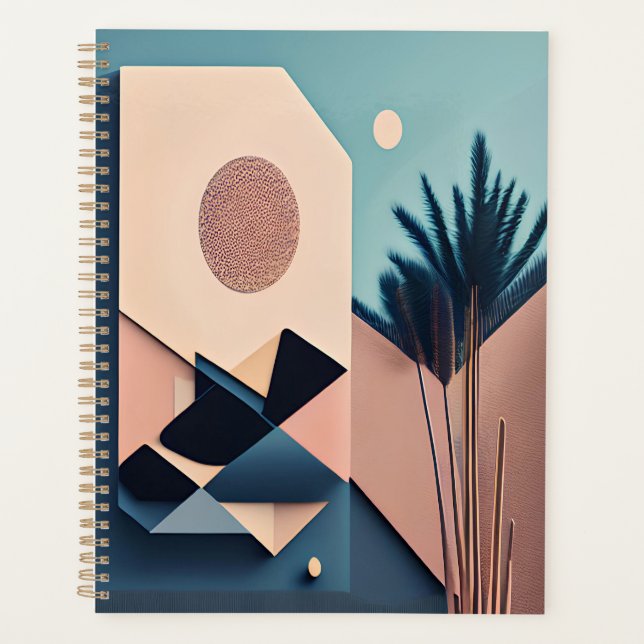 Modern 3D Boho Minimalist Abstract Art   Planner (Front)