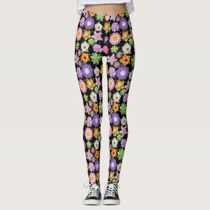 Modern 3D Colourful Floral Pattern 03x4 Leggings