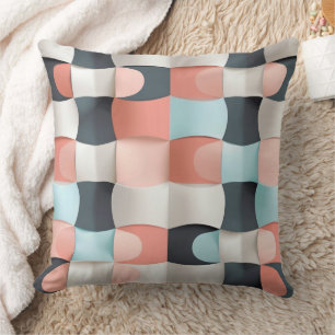 Modern 3D Curved Geometric Illusion Pattern Cushion