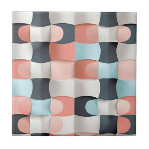 Modern 3D Curved Geometric Illusion Pattern Tile