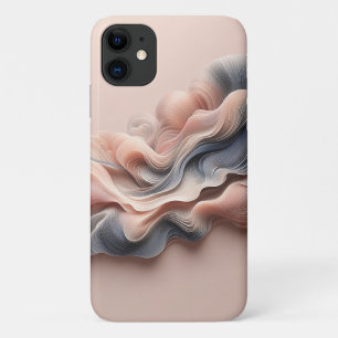 Modern 3D Fluid Abstract Swirls Elegant Soft Pink Case-Mate iPhone Case